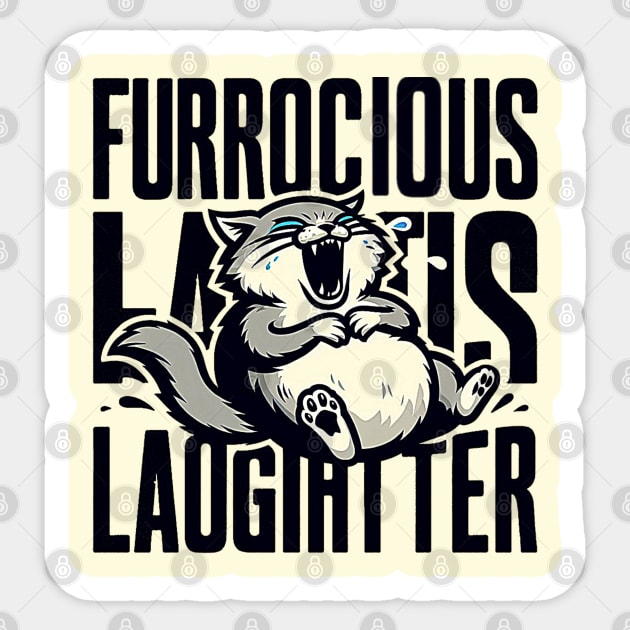 Laughter cat Sticker by AOAOCreation